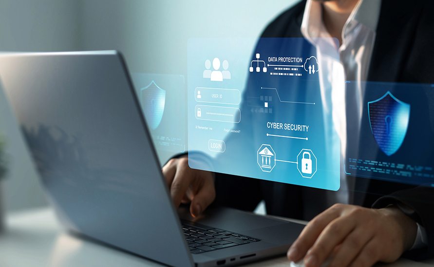 Person using laptop to analyze clinical data dashboards and healthcare metrics